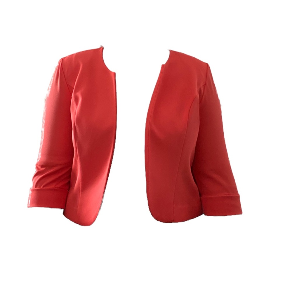 Maya Brooke orange Cropped blazer
